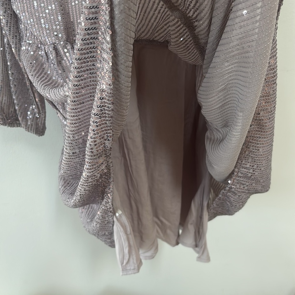 The Bettina Tiered Shirt Dress by Maeve: Mini Sequin Edition - Picture 5 of 7